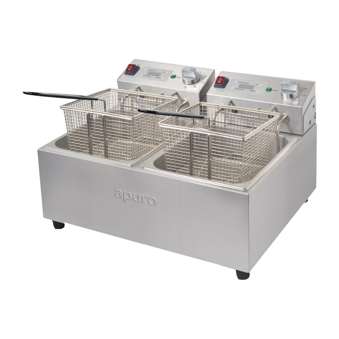 Apuro Double Fryer - 2x5Ltr 2x2.2kW FS499-A