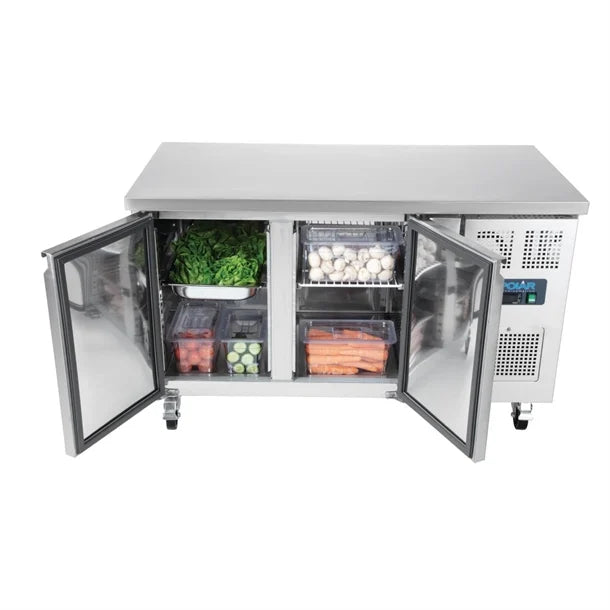 Polar U-Series Double Door Counter Fridge - 282Ltr