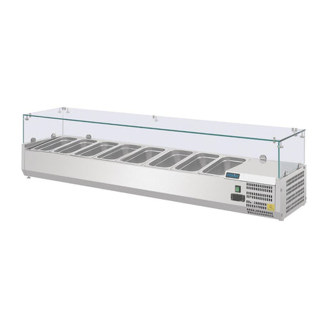 Polar G-Series Countertop Prep Fridge 8x 1/4GN with Glass Sneeze guard