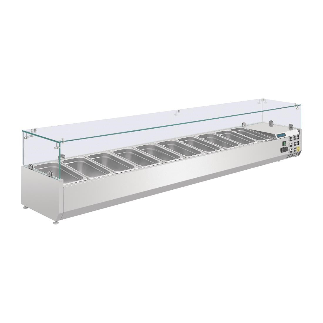 Polar G-Series Countertop Prep Fridge 10x 1/4GN with Glass Sneeze guard
