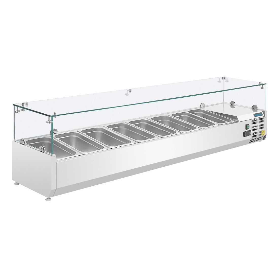Polar G-Series Countertop Prep Fridge 8x 1/3GN with Glass Sneeze guard