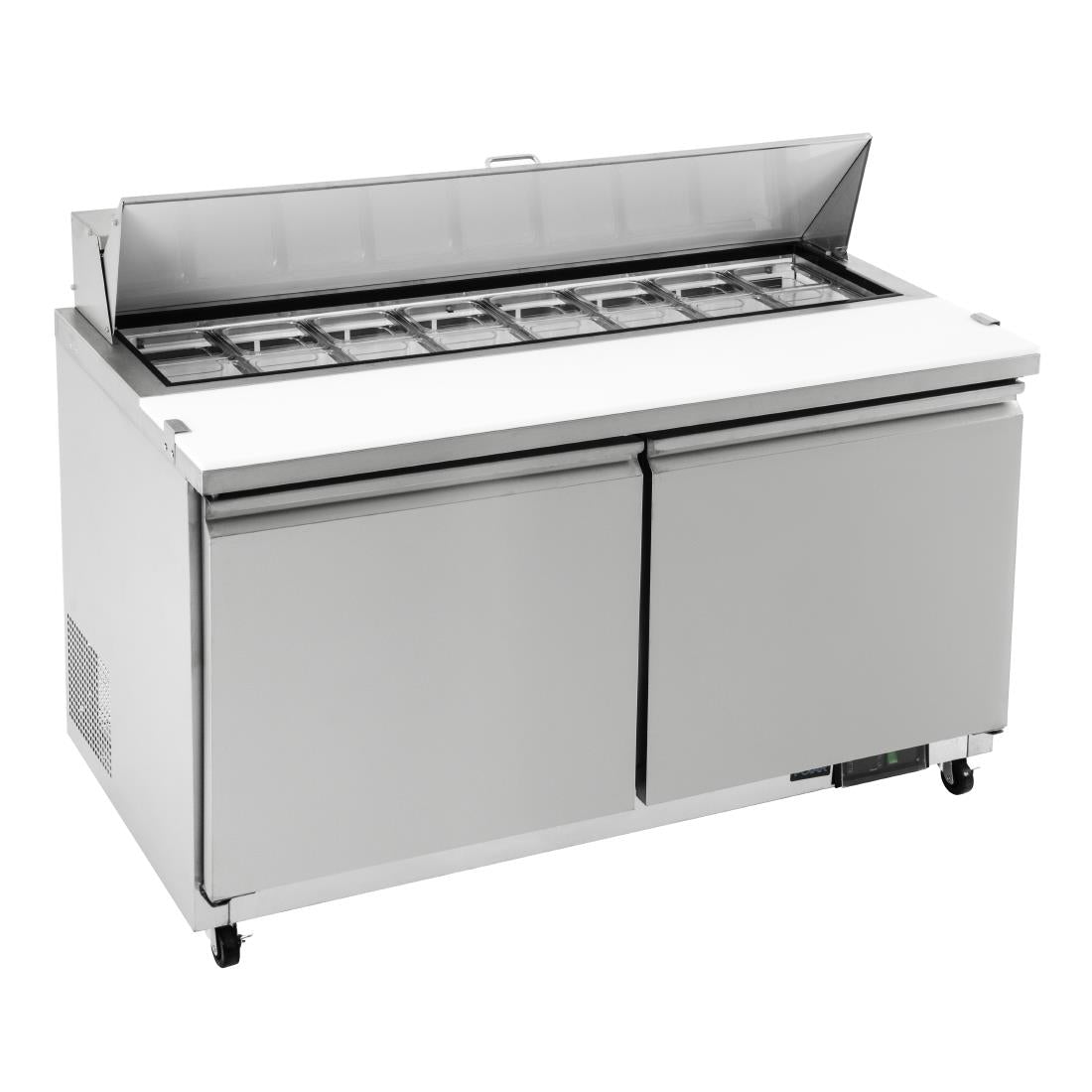 Polar U-Series Double Door Prep Counter Fridge 527Ltr