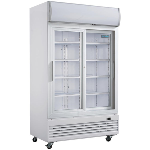Polar G-Series Upright Display Cooler with Light Box Sliding Door - 950Ltr GE581-A