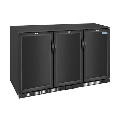 Polar G-Series Back Bar Cooler with Triple Solid Hinged Doors Black - 850mm GE999-A