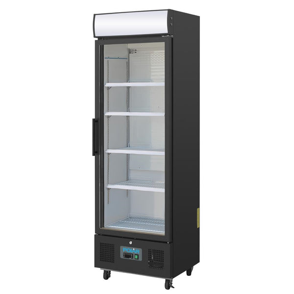 Polar G-Series Upright Display Fridge Black - 368Ltr GH427-A