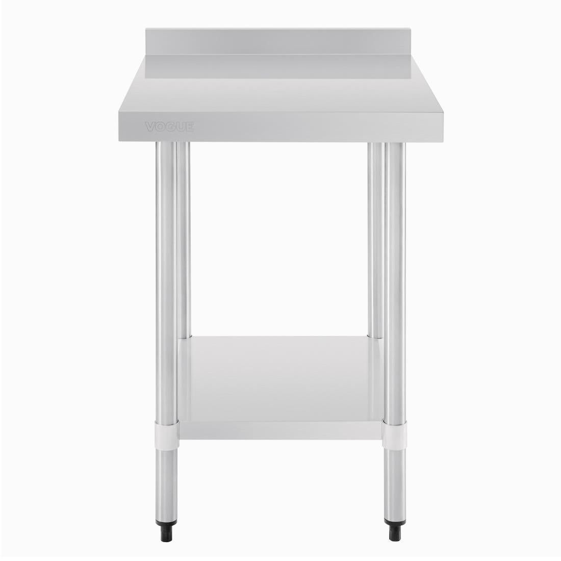 Vogue Table with Upstand St/St - 600x700x900mm 23 1/2x27 1/2x35 1/2" GJ505