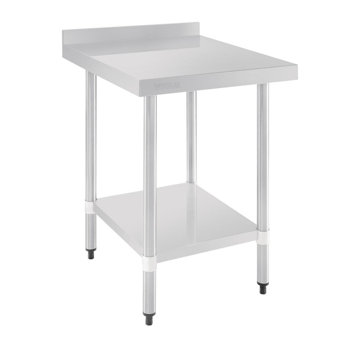 Vogue Table with Upstand St/St - 600x700x900mm 23 1/2x27 1/2x35 1/2" GJ505