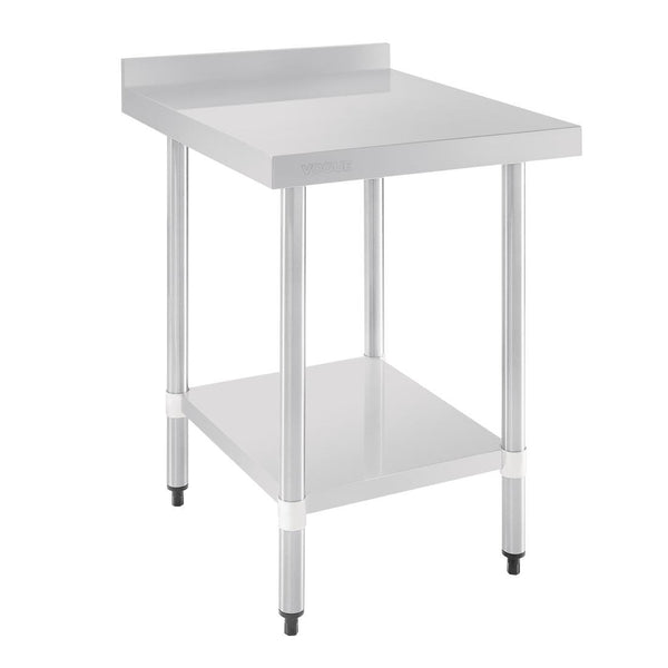 Vogue Table with Upstand St/St - 600x700x900mm 23 1/2x27 1/2x35 1/2" GJ505