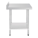 Vogue Table with Upstand St/St - 600x700x900mm 23 1/2x27 1/2x35 1/2" GJ505