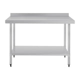 Vogue Table with Upstand St/St - 1200x700x900mm 47 1/4x27 1/2x35 1/2" GJ507