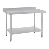 Vogue Table with Upstand St/St - 1200x700x900mm 47 1/4x27 1/2x35 1/2" GJ507