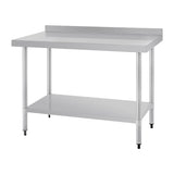 Vogue Table with Upstand St/St - 1200x700x900mm 47 1/4x27 1/2x35 1/2" GJ507