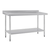 Vogue Table with Upstand St/St - 1500x700x900mm 59x27 1/2x35 1/2" GJ508