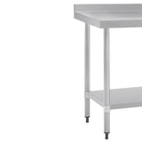 Vogue Table with Upstand St/St - 1500x700x900mm 59x27 1/2x35 1/2" GJ508