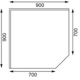 Vogue Corner Table St/St - 960x900x700mm 37 3/4x35 1/2x27 1/2" GL278