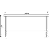 Vogue Table St/St - 1800x900x900mm 70 3/4x35 1/2x35 1/2" GL279