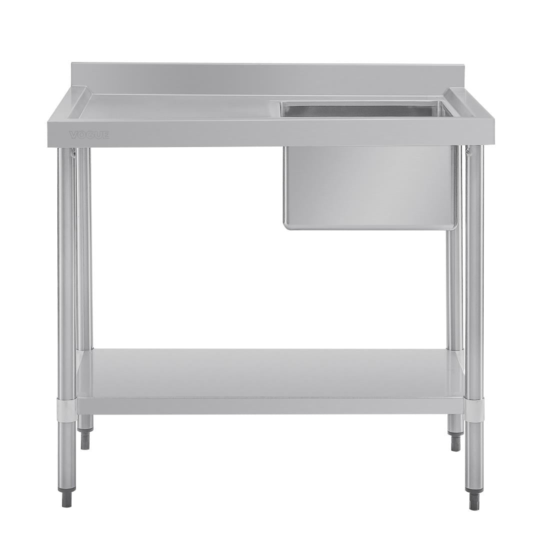 Vogue Single Bowl Sink L/H Drainer - 1000mm (90mm Drain) HC901