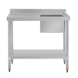 Vogue Single Bowl Sink L/H Drainer - 1000mm (90mm Drain) HC901