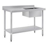 Vogue Single Bowl Sink L/H Drainer - 1000mm (90mm Drain) HC901