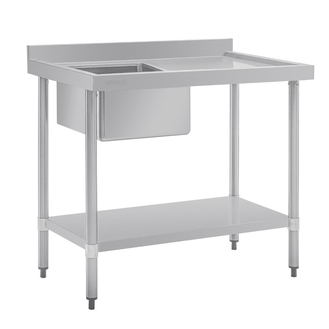 Vogue Single Bowl Sink R/H Drainer - 1000mm (90mm Drain) HC900