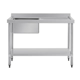 Vogue Single Bowl Sink R/H Drainer - 1200mm (90mm Drain) HC903