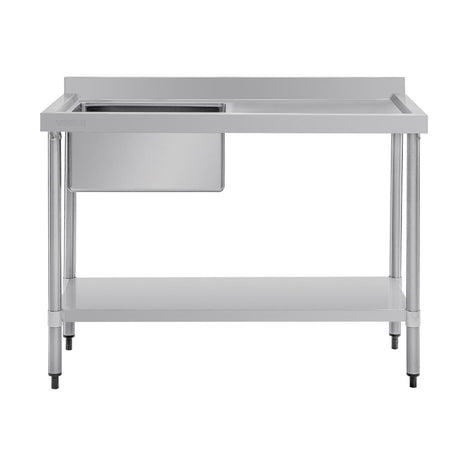 Vogue Single Bowl Sink R/H Drainer - 1200mm (90mm Drain) HC903