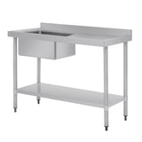 Vogue Single Bowl Sink R/H Drainer - 1200mm (90mm Drain) HC903