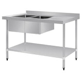 Vogue Double Bowl Sink R/H Drainer - 1500mm (90mm Drain) HC904