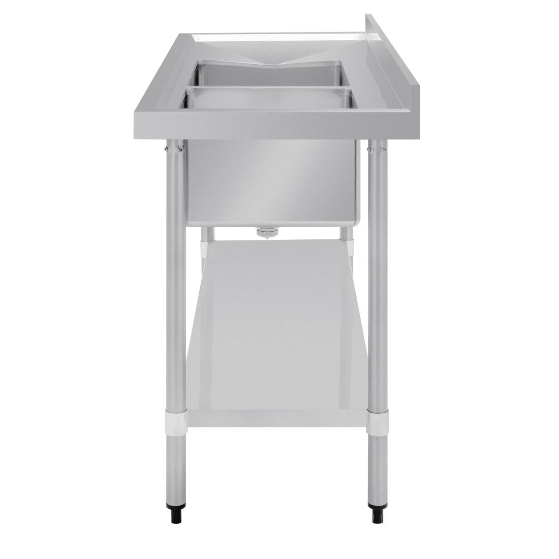 Vogue Double Bowl Sink L/H Drainer - 1500mm (90mm Drain) HC905