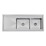 Vogue Double Bowl Sink L/H Drainer - 1500mm (90mm Drain) HC905