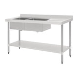 Vogue Double Bowl Sink R/H Drainer - 1800mm (90mm Drain) HC907