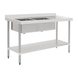 Vogue Double Bowl Sink R/H Drainer - 1800mm (90mm Drain) HC907