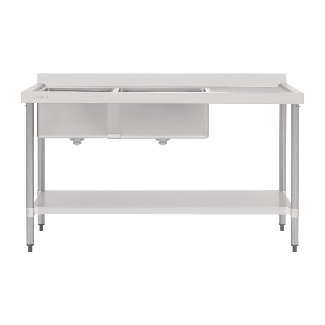 Vogue Double Bowl Sink R/H Drainer - 1800mm (90mm Drain) HC907