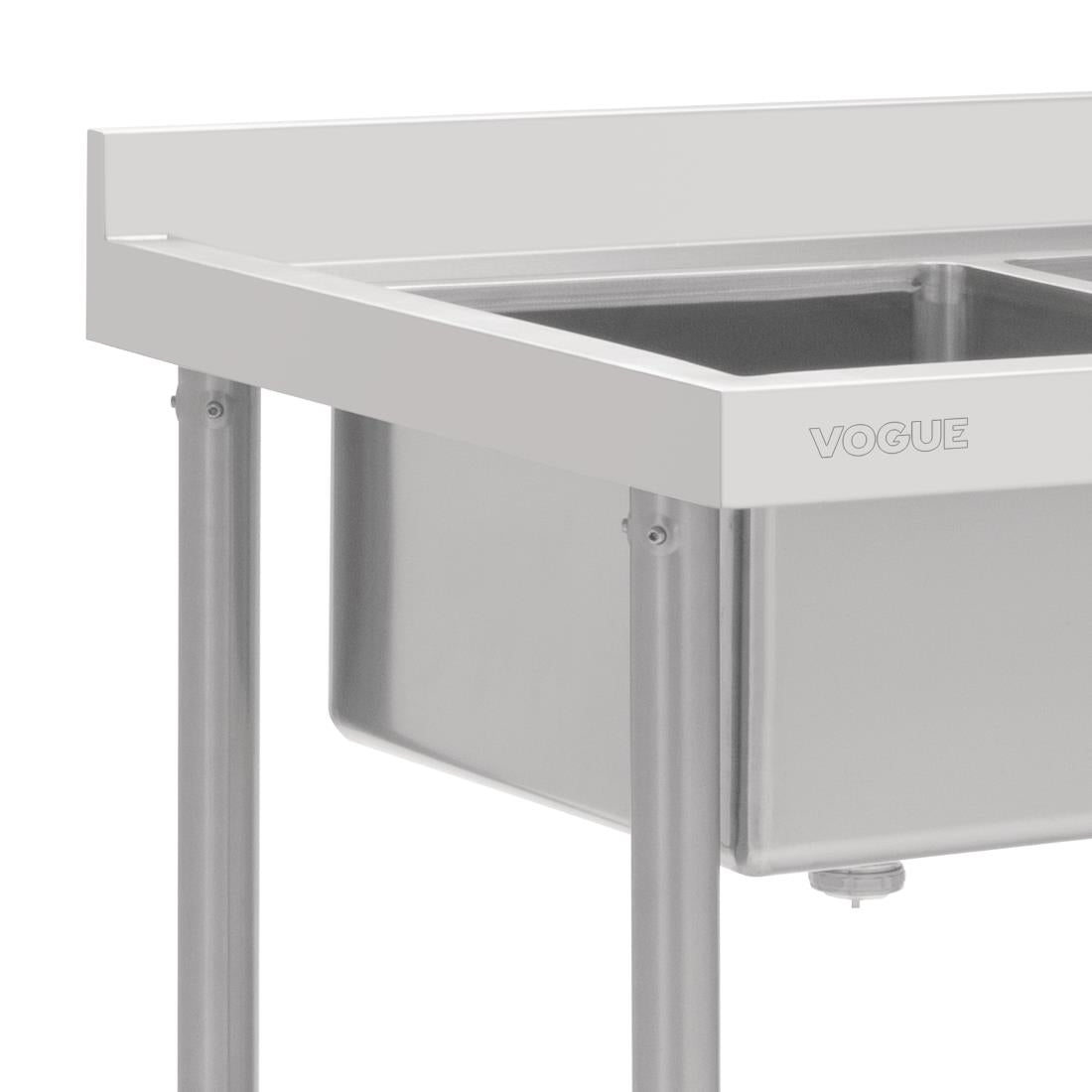 Vogue Double Bowl Sink R/H Drainer - 1800mm (90mm Drain) HC907