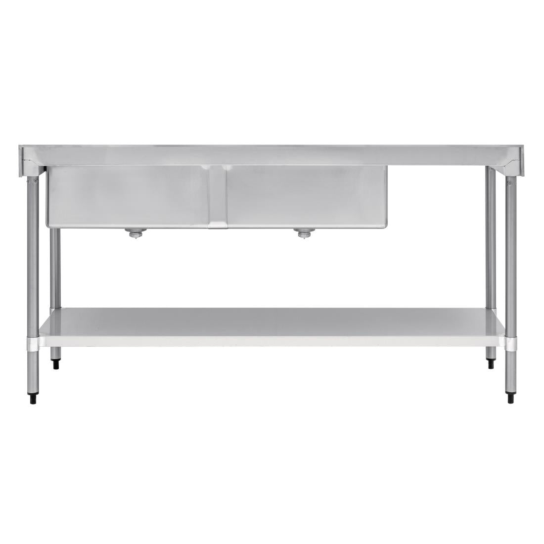 Vogue Double Bowl Sink L/H Drainer - 1800mm (90mm Drain) HC908