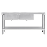 Vogue Double Bowl Sink L/H Drainer - 1800mm (90mm Drain) HC908