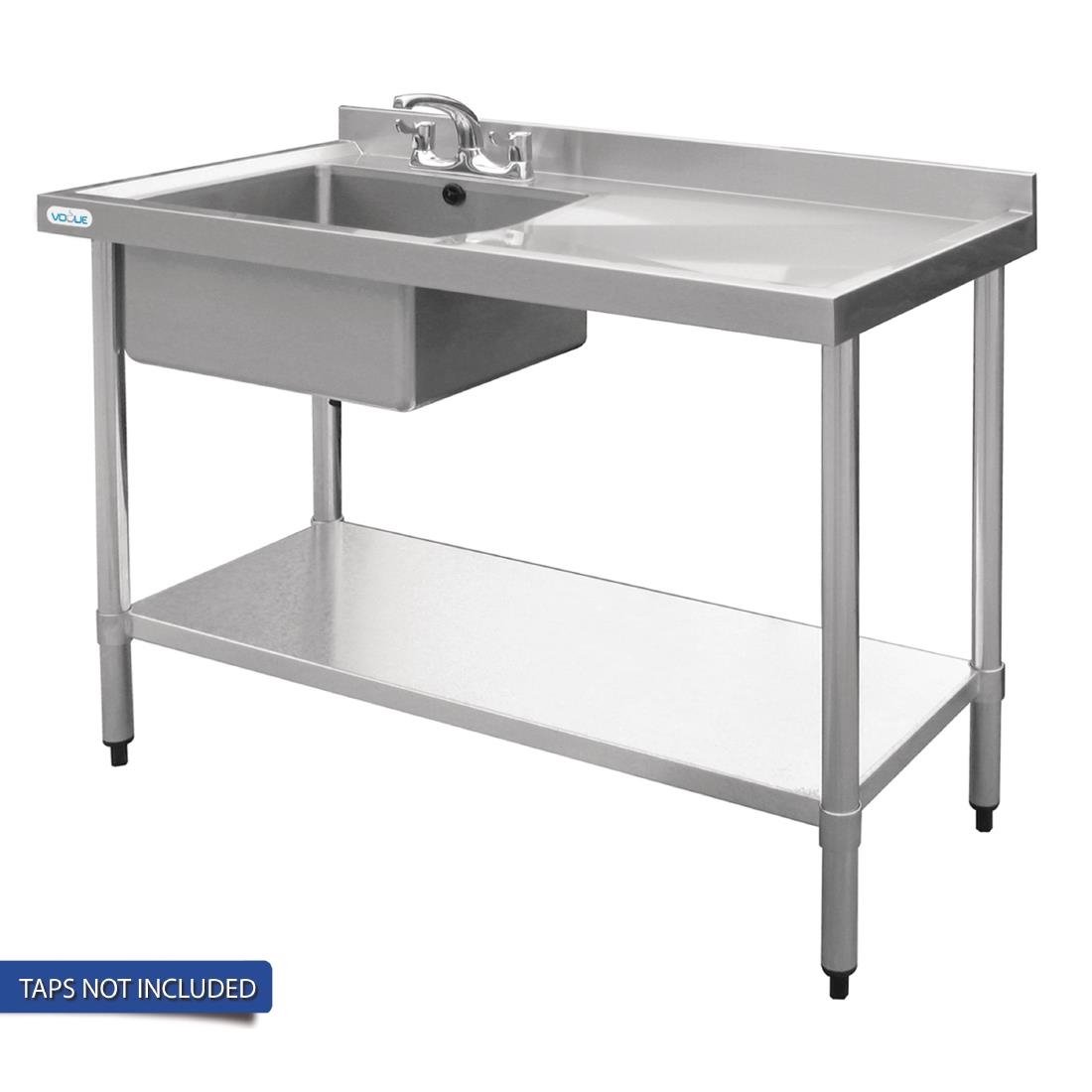 Vogue Single Bowl Sink R/H Drainer - 1000mm x700mm  (90mm Drain) HC912