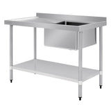 Vogue Single Bowl Sink L/H Drainer - 1200mm x700mm (90mm Drain) HC914