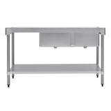 Vogue Double Bowl Sink R/H Drainer - 1500mm x 700mm  (90mm Drain) HC916