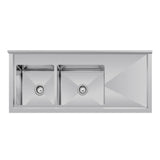 Vogue Double Bowl Sink R/H Drainer - 1500mm x 700mm  (90mm Drain) HC916