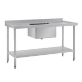 Vogue Single Bowl Sink Double Drainer - 1500mm x 700mm (90mm Drain) HC918