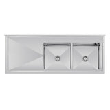 Vogue Double Bowl Sink L/H Drainer - 1800mm x 700mm (90mm Drain) HC920