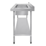 Vogue Double Bowl Sink Double Drainer - 2400mm x 700mm (90mm Drain) HC921