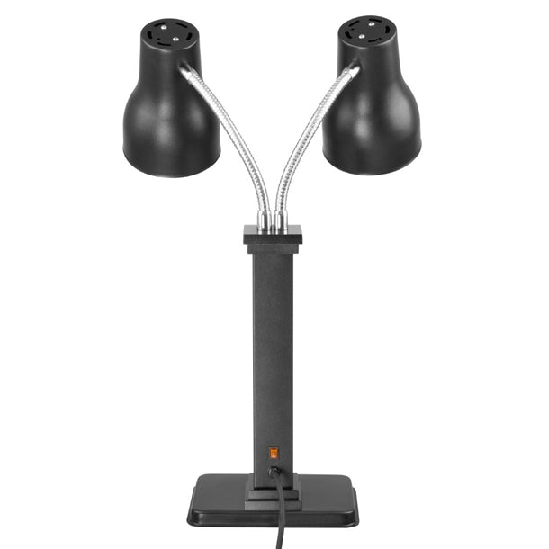 Apuro Carving Station Double Heating Lamp Matt Black - 500watt JA868-A