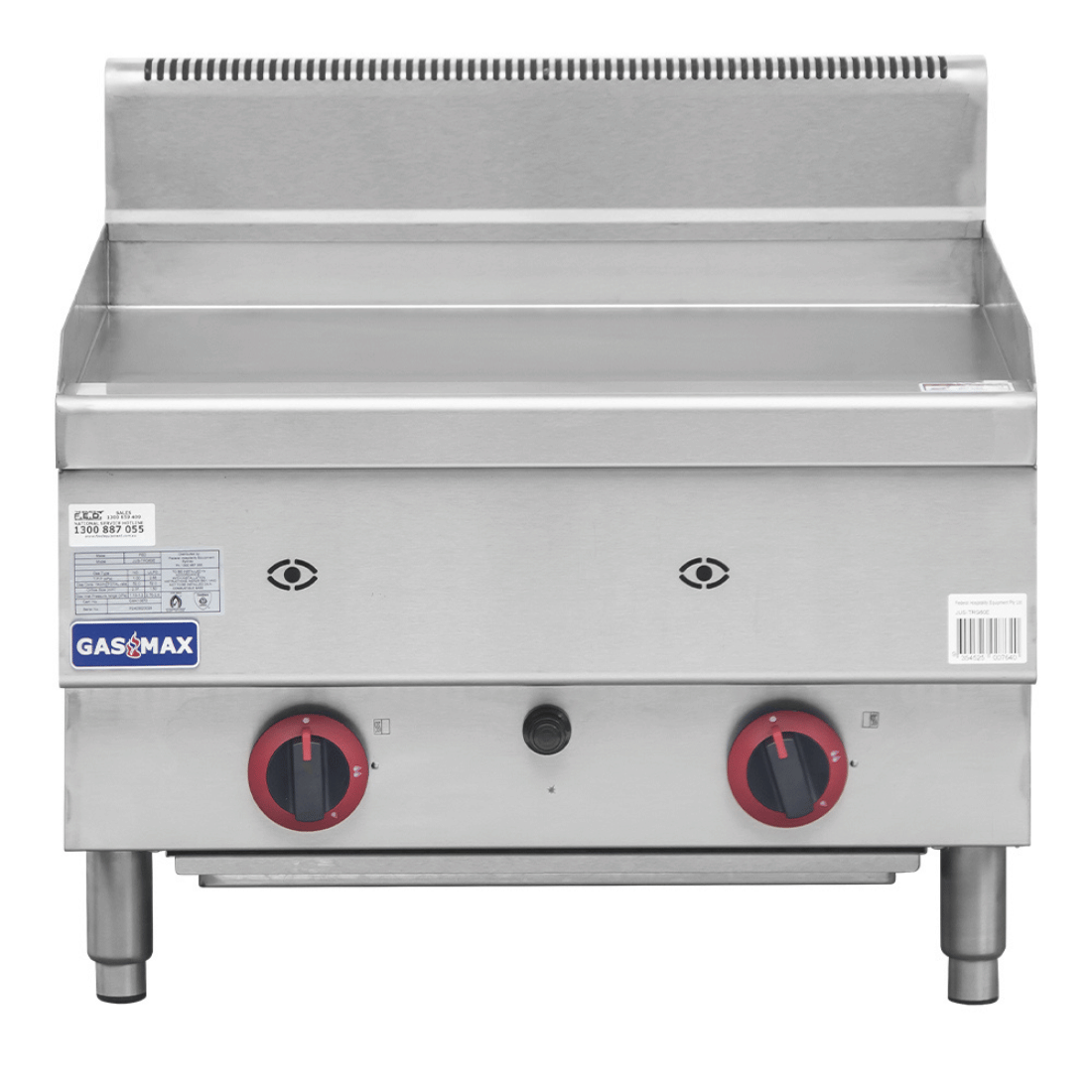 GASMAX Benchtop 2 Bunner Griddle 600mm JUS-TRG60E