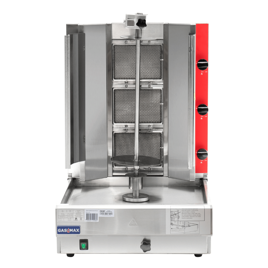 GasMax Semi-automatic 3 Burner LPG Kebab Machine KB-3LPG