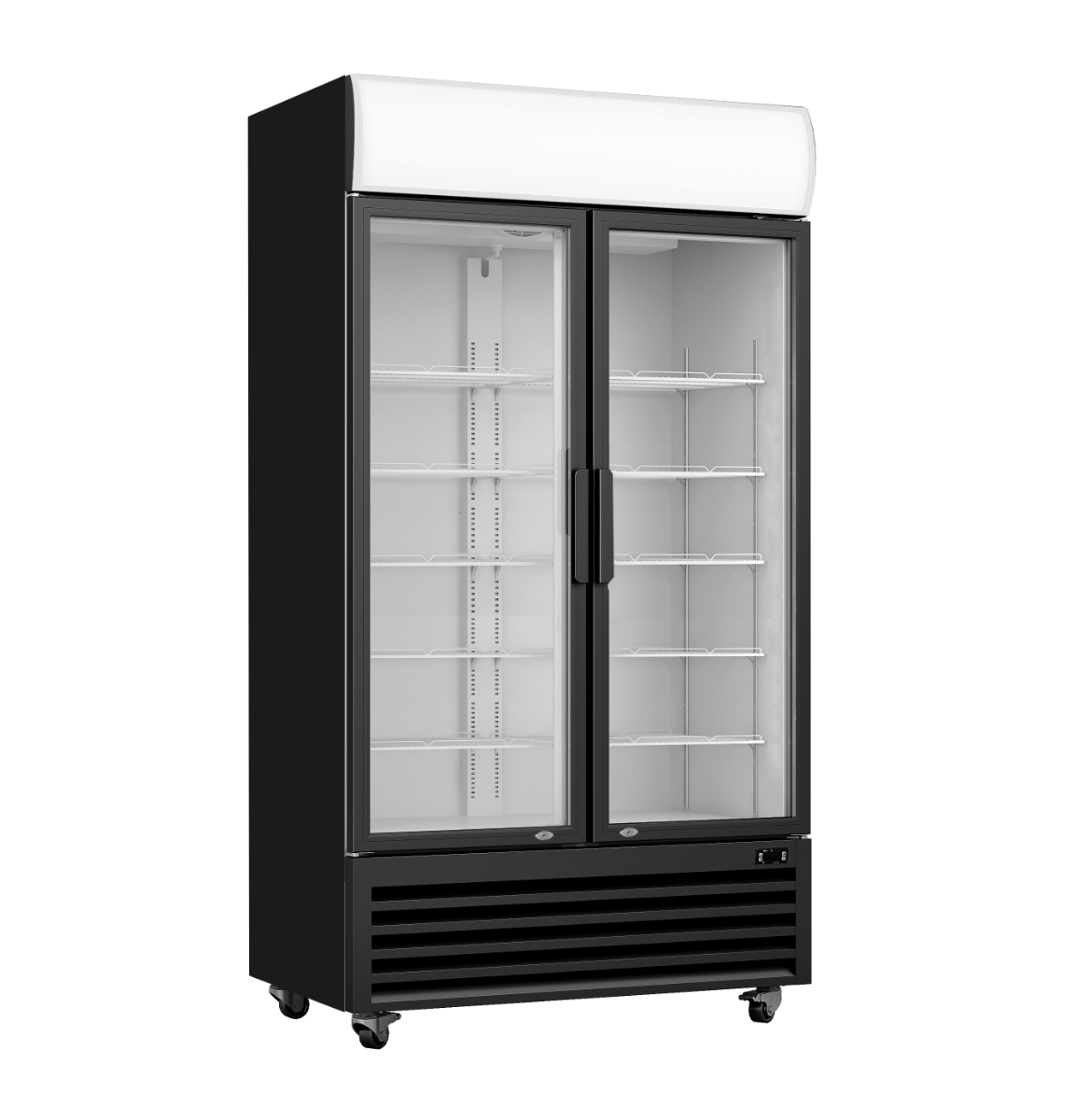 Thermaster Colourbond Upright Beverage Fridge 2 Doors Black - LG-1000BP
