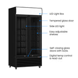 Thermaster Double Glass Door Colourbond Upright Drink Fridge - LG-580BP