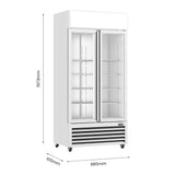 Thermaster Double Glass Door Colourbond Upright Drink Fridge - LG-580P