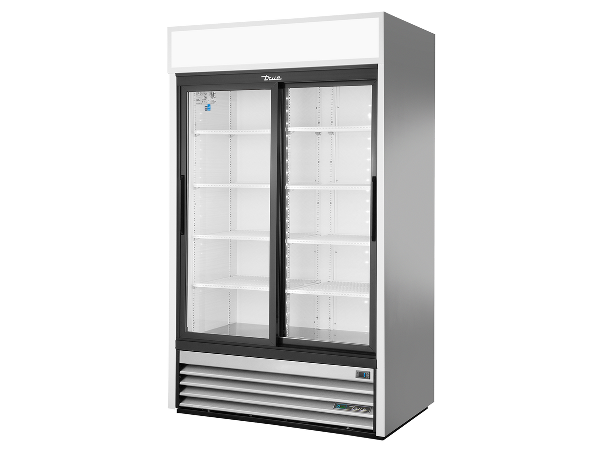 True Refrigeration Upright Retail Merchandiser Refrigerator 2 Full Glass Slide Doors - GDM-41-HC-LD